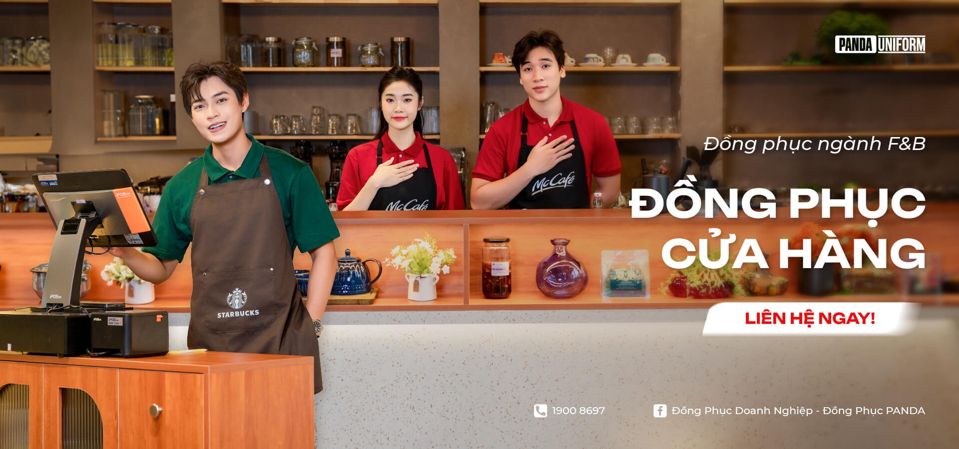 Banner đồng phục cửa hàng - Panda Uniform