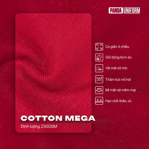 Chất vải Cotton Mega tại đồng phục doanh nghiệp Panda Uniform