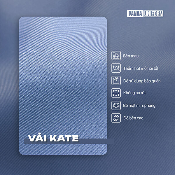 Chất vải Kate Silk tại đồng phục doanh nghiệp Panda uniform