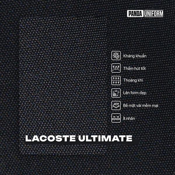 Chất vải Lacoste Ultimate tại đồng phục doanh nghiệp Panda Uniform