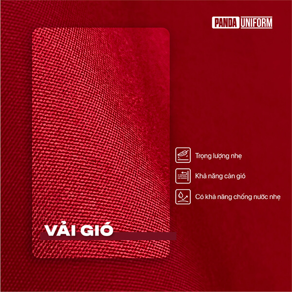 chất vải áo gió tại đồng phục doanh nghiệp Panda Uniform