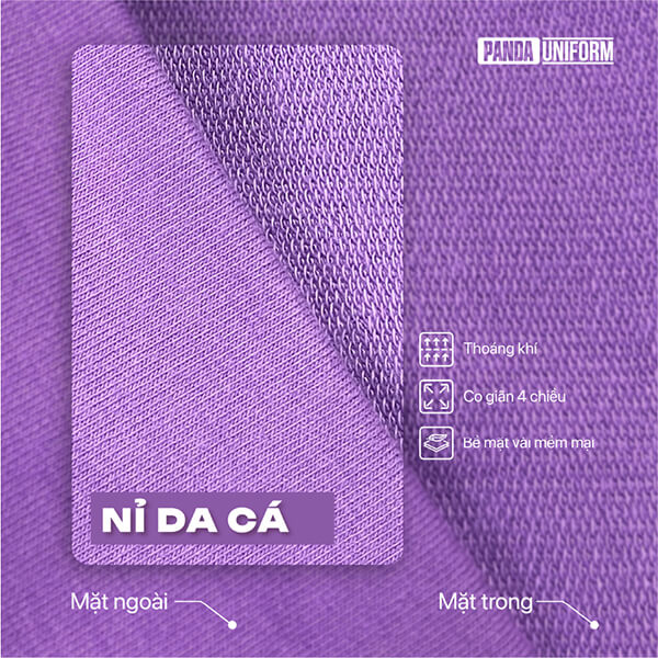 chất vải Nỉ da cá tại Đồng phục doanh nghiệp Panda Uniform