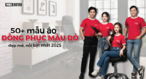 50 mẫu áo đồng phục màu đỏ đẹp mê, nổi bật nhất 2025