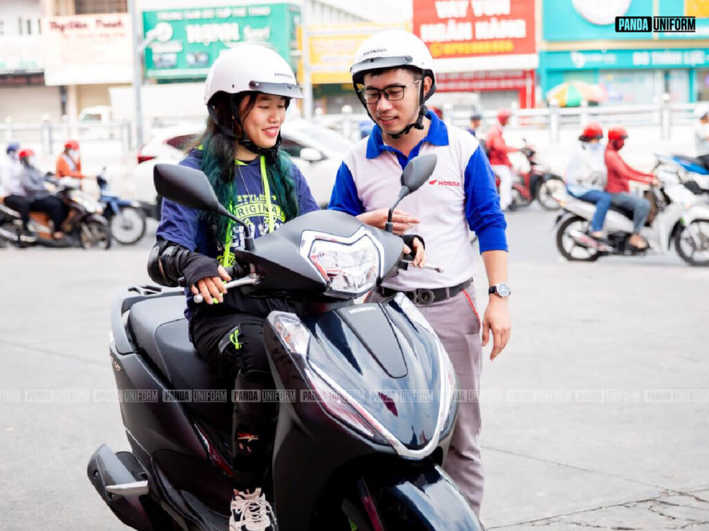 mẫu áo đồng phục polo dài tay của honda