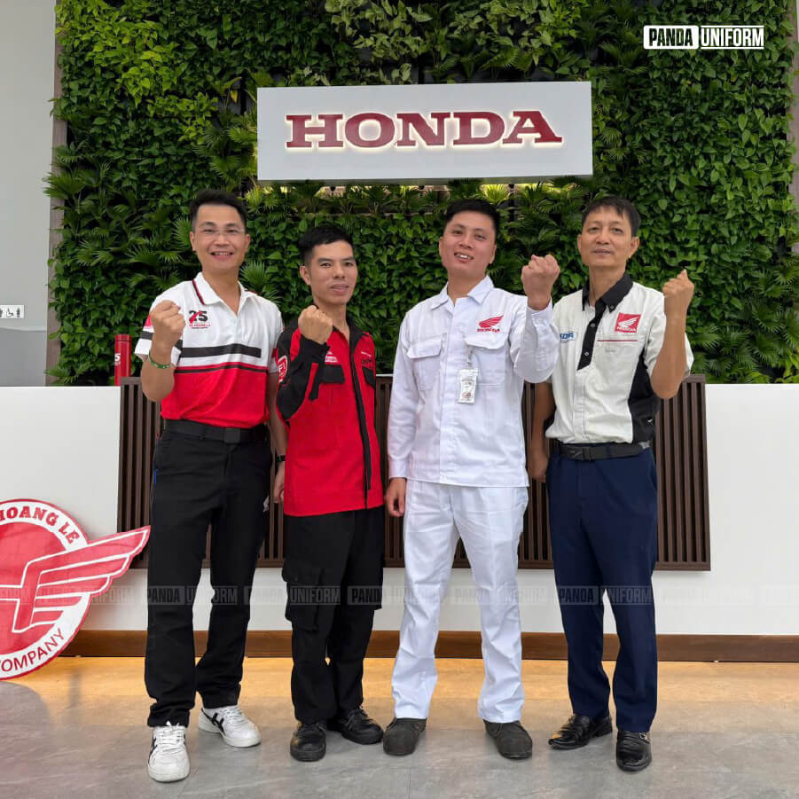 mẫu áo sơ mi bảo hộ đồng phục kỹ thuật viên honda - áo thứ 2 từ bên trái