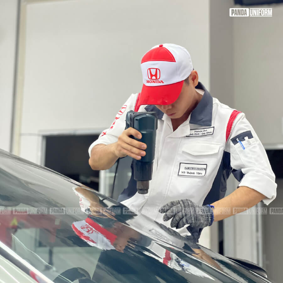 mẫu sơ mi đồng phục bảo hộ của honda