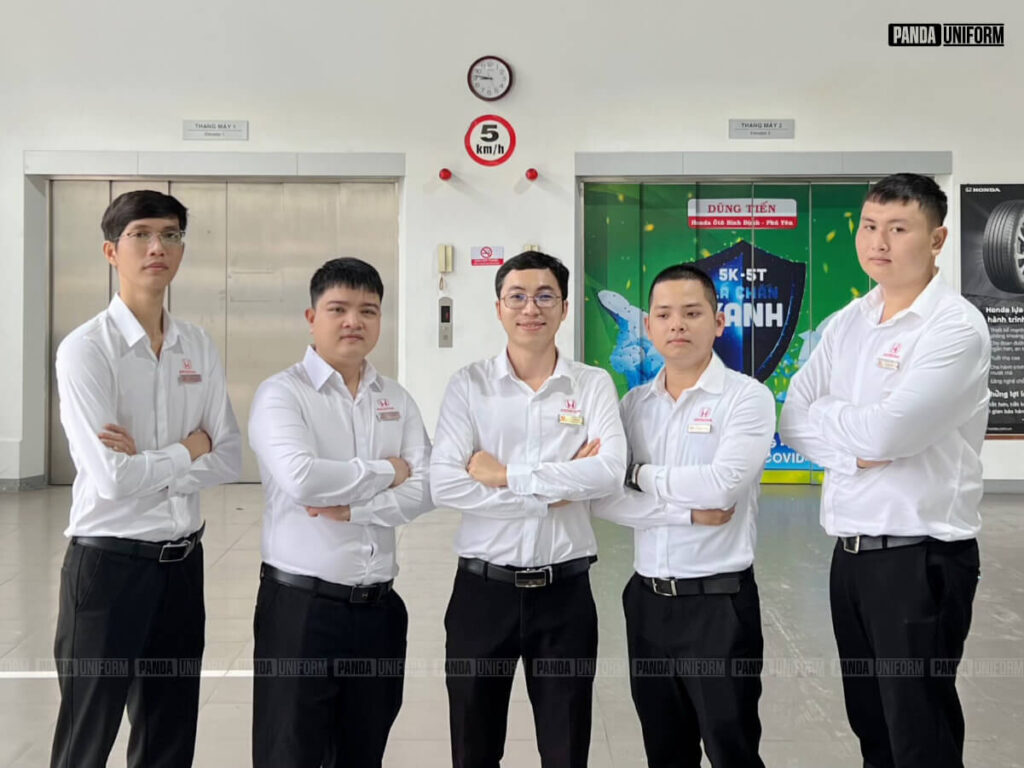 mẫu sơ mi trắng đơn giản, thanh lịch - đồng phục honda
