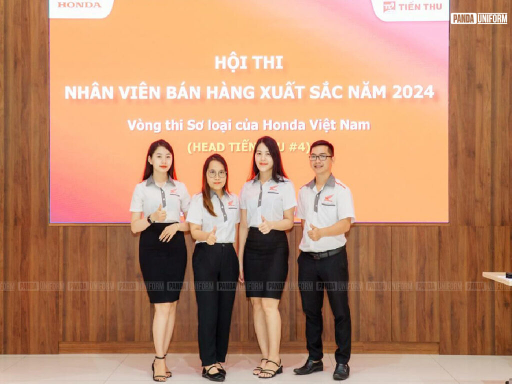 sơ mi đồng phục honda chỉn chu, chuyên nghiệp