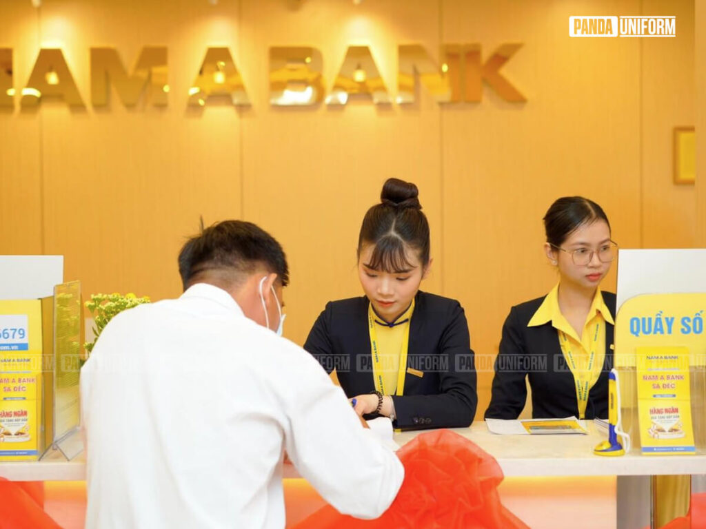 thiết kế áo vest của ngân hàng nam á bank đậm chất thương hiệu