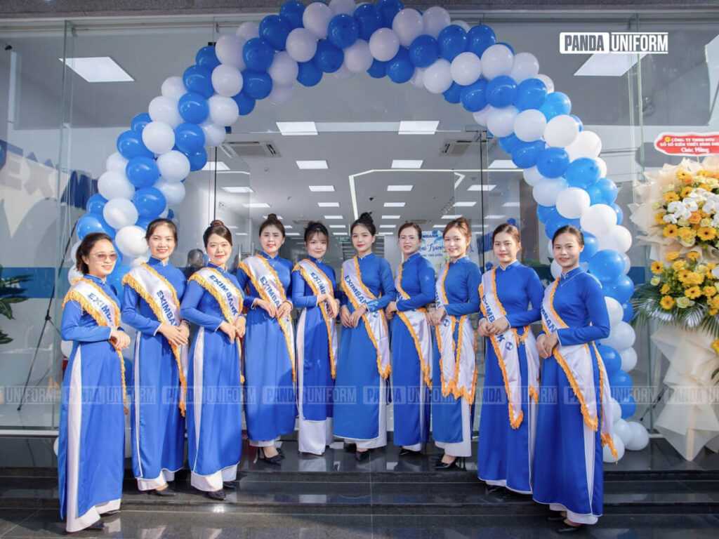 áo dài đồng phục ngân hàng eximbank dịu dàng, tinh tế