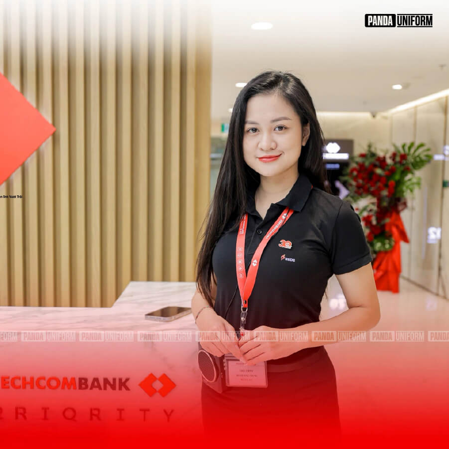 áo polo đen đồng phục của techcombank kỷ niệm 30 năm thành lập