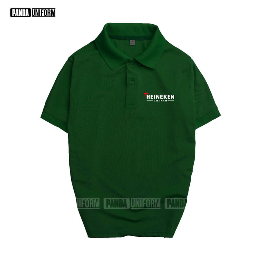 áo polo đồng phục heineken tone xanh đẹp trẻ trung, ấn tượng đầy chuyên nghiệp