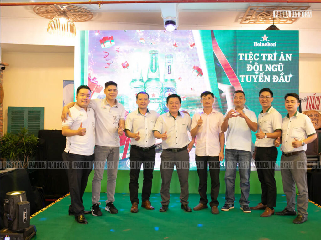 áo sơ mi đồng phục thương hiệu bia heineken