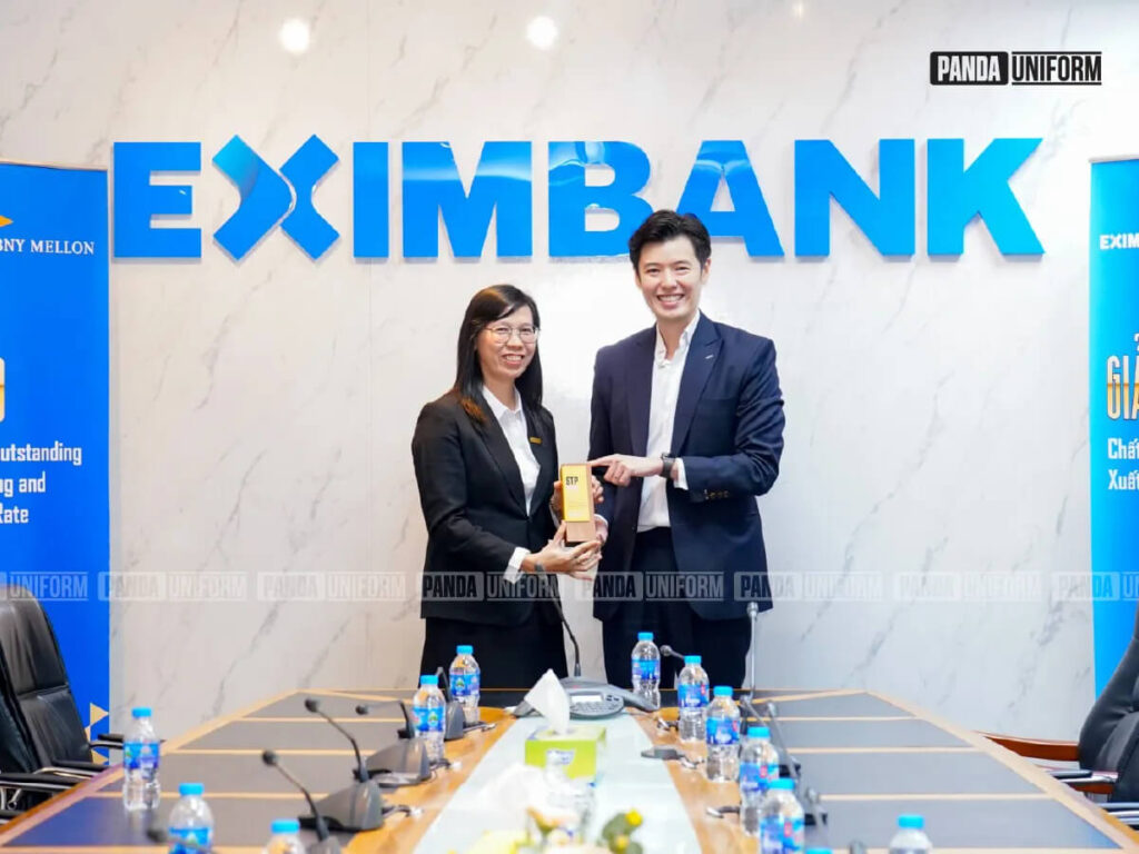 đồng phục áo vest của ngân hàng eximbank
