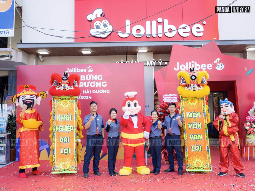 đồng phục sơ mi của jollibee cho đội quản lý, giám sát viên