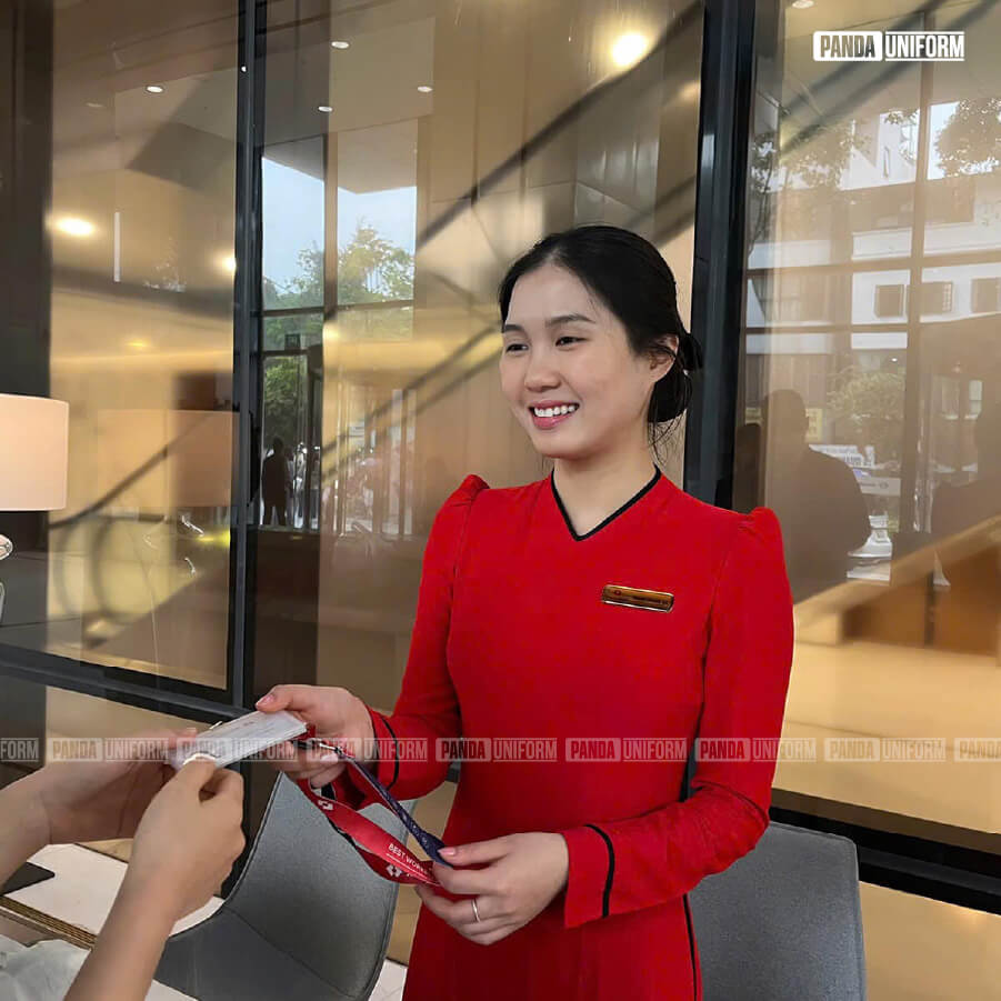 mẫu áo dài đồng phục techcombank cho nữ