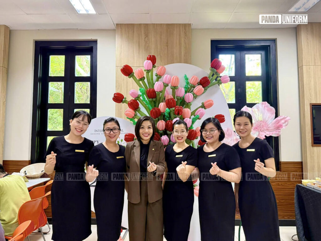 mẫu áo liền thân đồng phục lễ tân khách sạn intercontinental