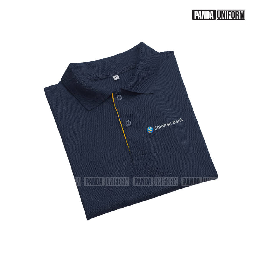 mẫu áo polo đồng phục shinhan bank chất lacoste
