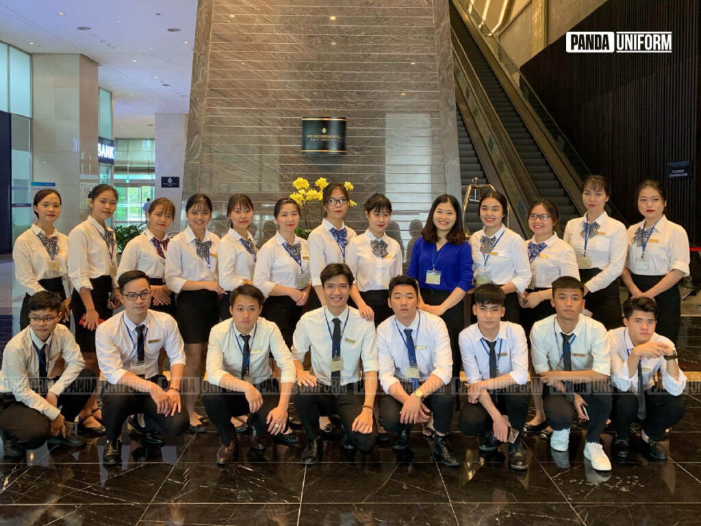 mẫu áo sơ mi trắng thanh lịch - đồng phục khách sạn intercontinental