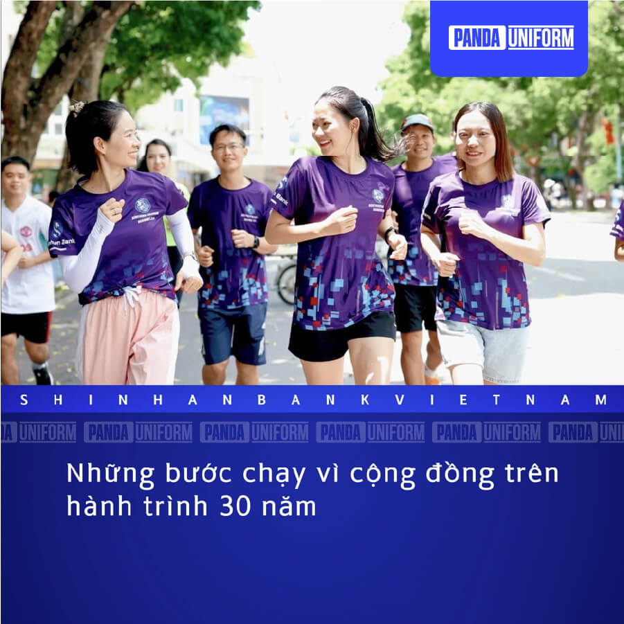 mẫu áo thun đồng phục giải chạy của ngân hàng shinhan
