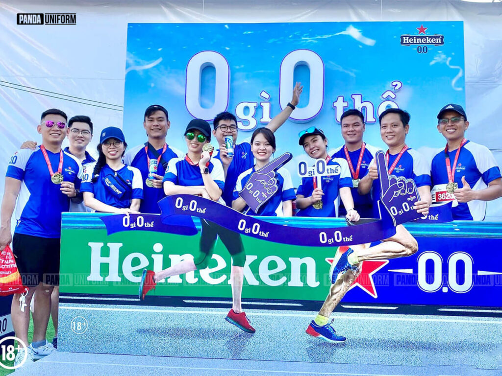 mẫu áo thun giải chạy đồng phục heineken