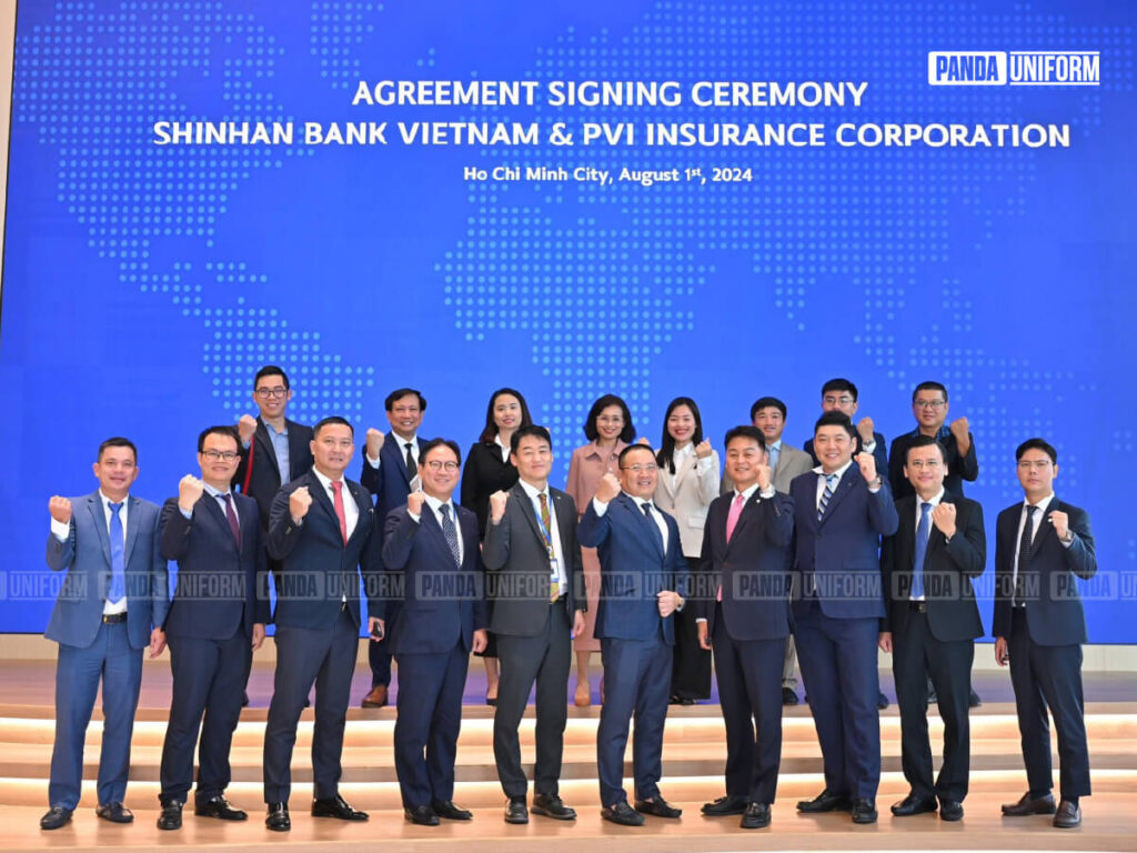 mẫu áo vest đồng phục shinhan bank đẳng cấp cho ban quản lý cấp cao