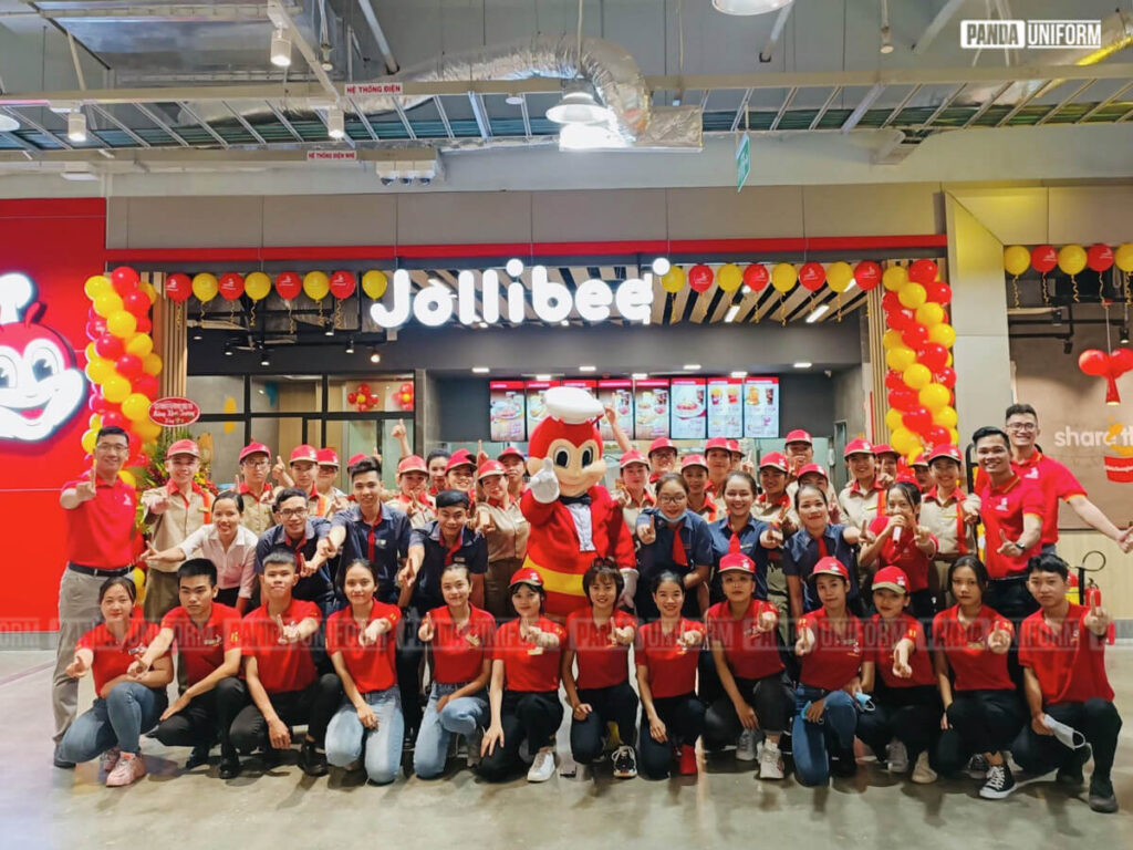 panda uniform tự tin là đơn vị may đồng phục jollibee uy tín, đảm bảo chất lượng