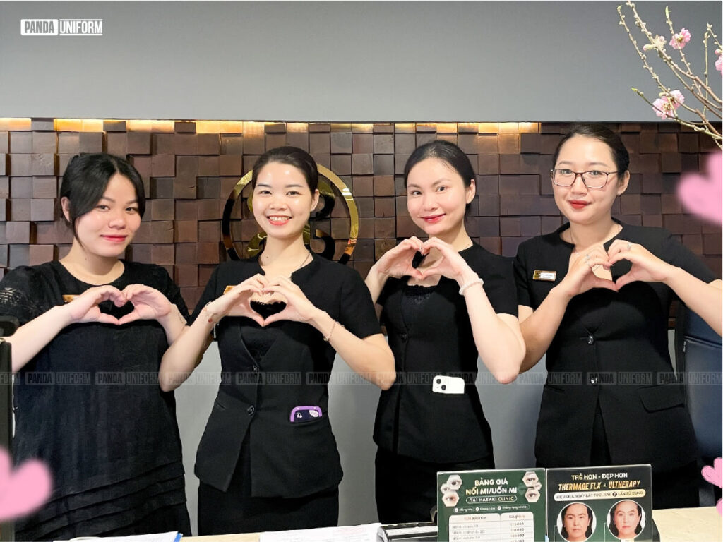 thiết kế đồng phục hasaki của tư vấn viên đẹp sáng tạo
