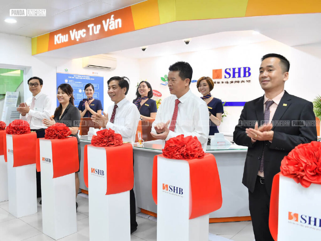 thiết kế sơ mi đồng phục ngân hàng shb thanh lịch, chỉn chu