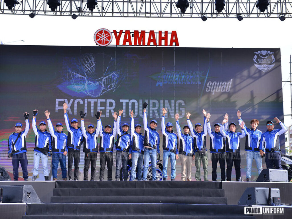mẫu áo khoác đồng phục yamaha màu xanh mix siêu đẹp