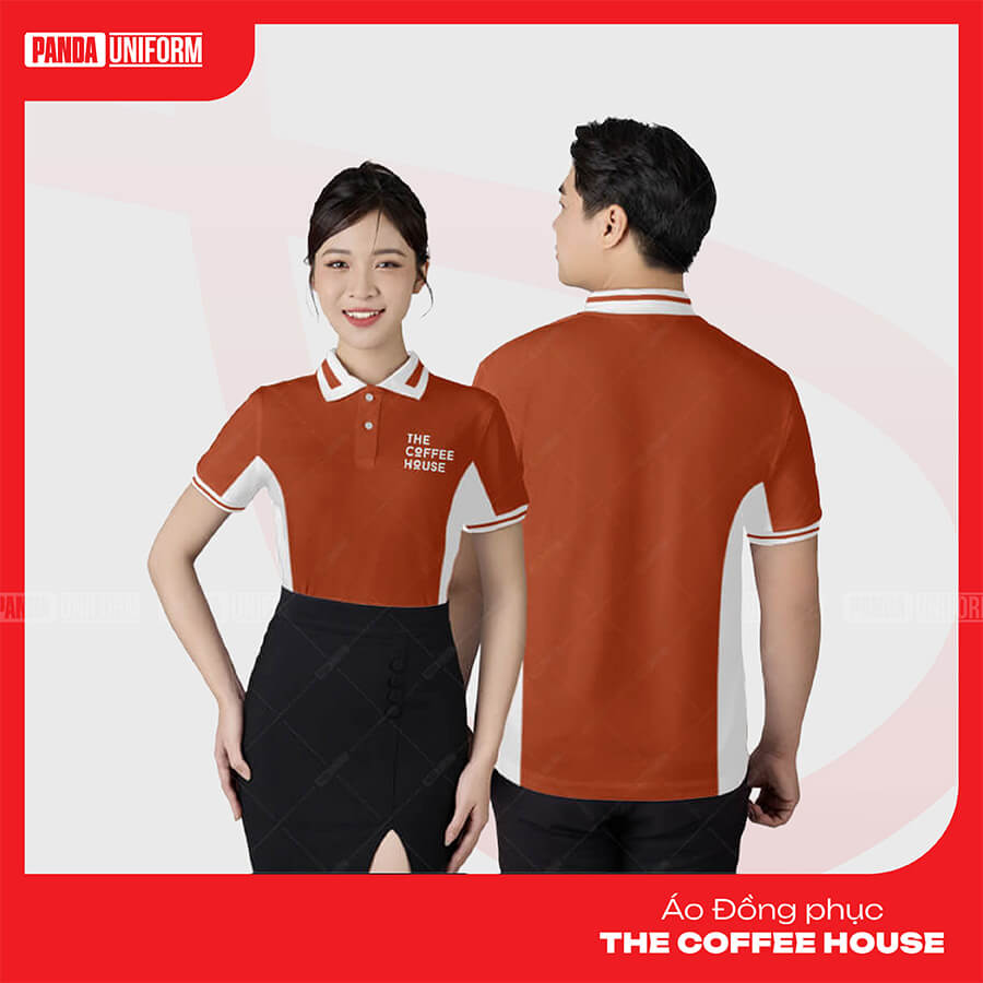 Mẫu đồng phục áo thun cam của The Coffee House