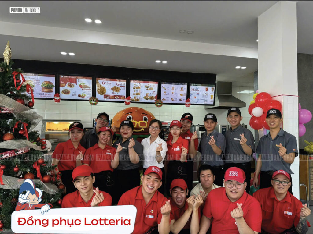 mẫu sơ mi và polo đồng phục cửa hàng của lotteria