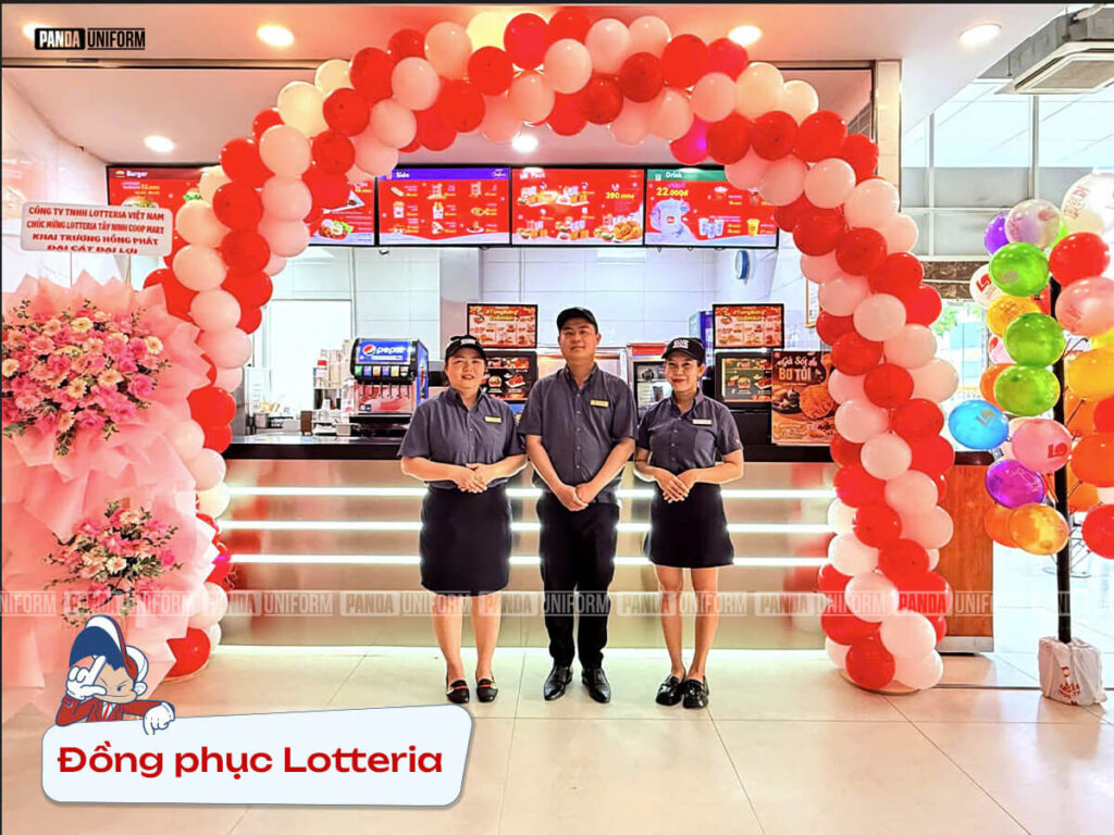 mẫu sơ mi xám đồng phục lotteria chuyên nghiệp