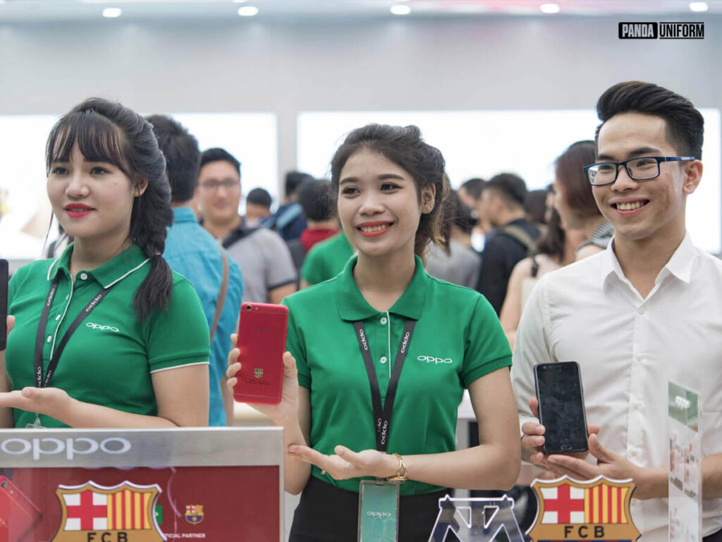 Áo đồng phục Oppo góp phần nâng cao nhận diện thương hiệu Oppo