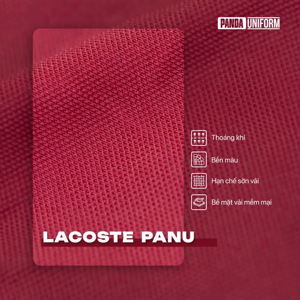 Chất liệu vải Lacoste panu cho áo polo đồng phục Bia Tiger