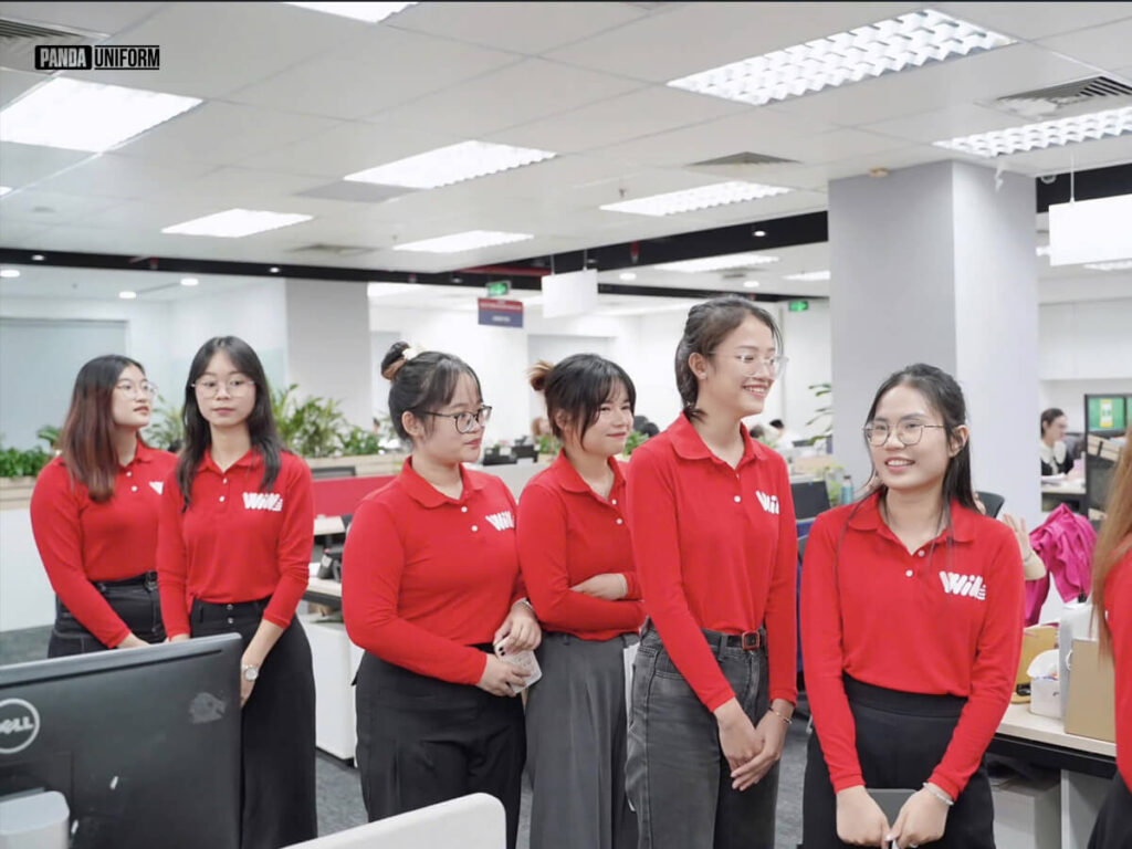 Áo polo đồng phục Winmart màu đỏ dài tay