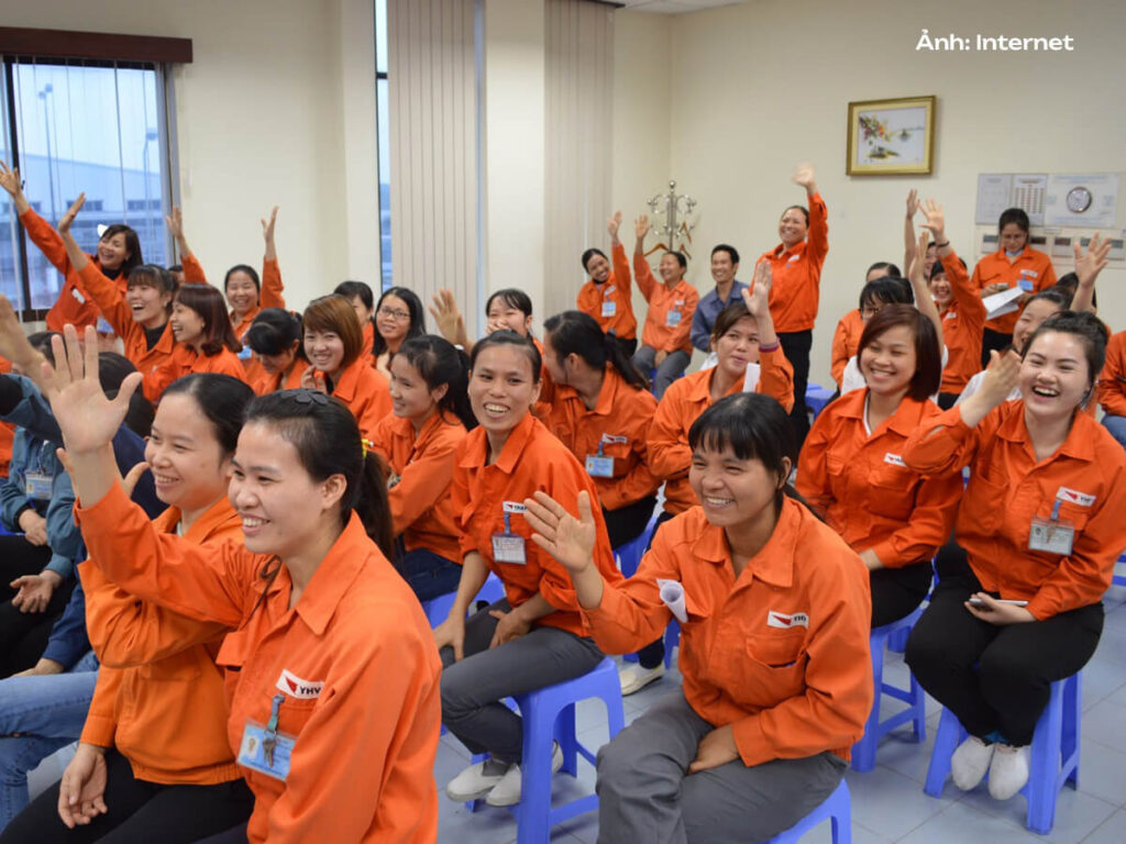 Áo bảo hộ lao động đồng phục công ty Yazaki màu cam