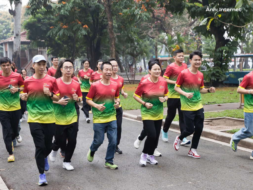 Áo thun đồng phục Agribank cho giải chạy nhân dịp kỷ niệm 37 năm thành lập Agribank