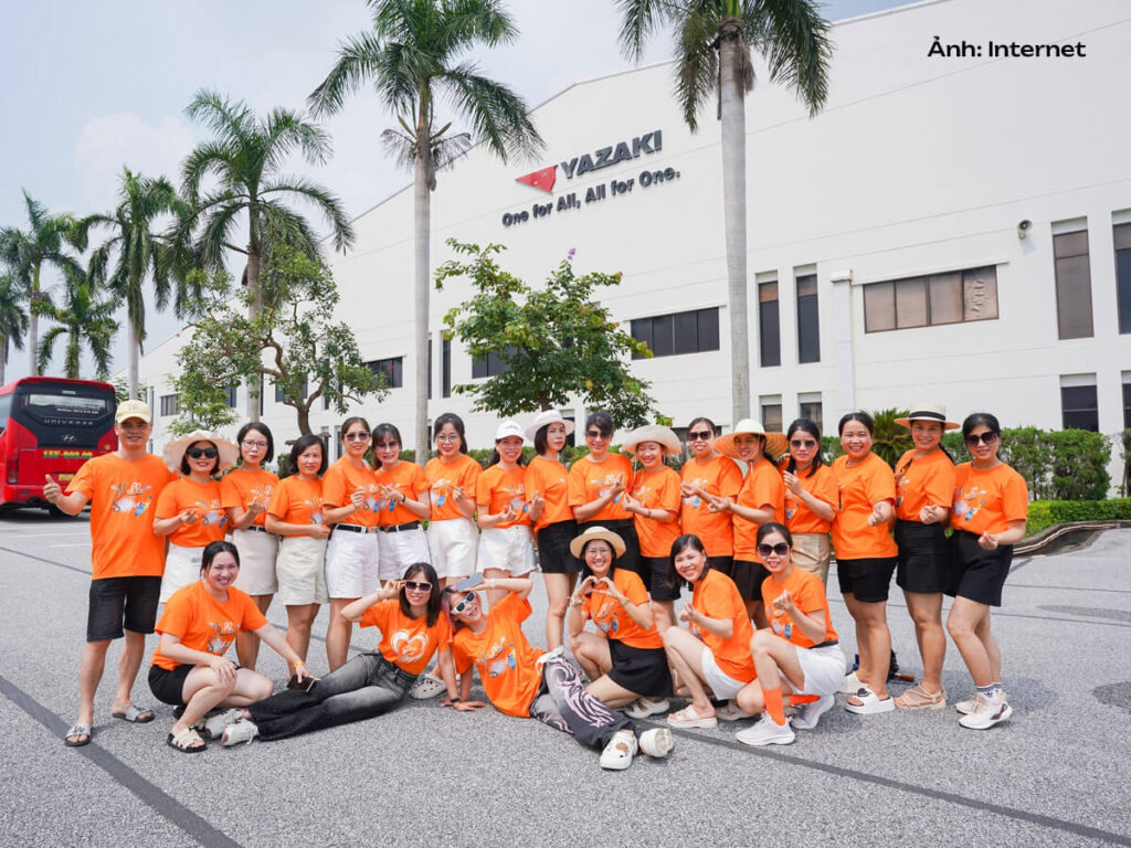 Áo thun teambuilding đồng phục công ty Yazaki màu cam