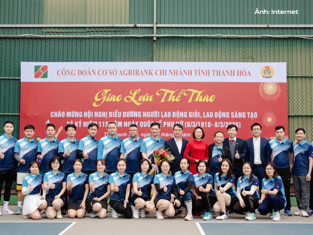 Áo polo đồng phục Agribank trong sự kiện giao lưu thể thao nội bộ