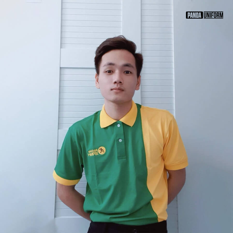 Đồng phục nhân viên Bách hóa Xanh màu xanh phối vàng