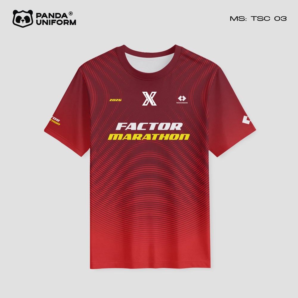 Mẫu áo thun chạy bộ màu đỏ