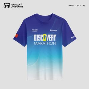 Mẫu áo thun chạy bộ màu xanh dương