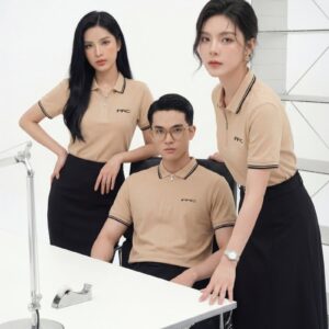 Áo Polo Đồng Phục Zip 01 Màu Be