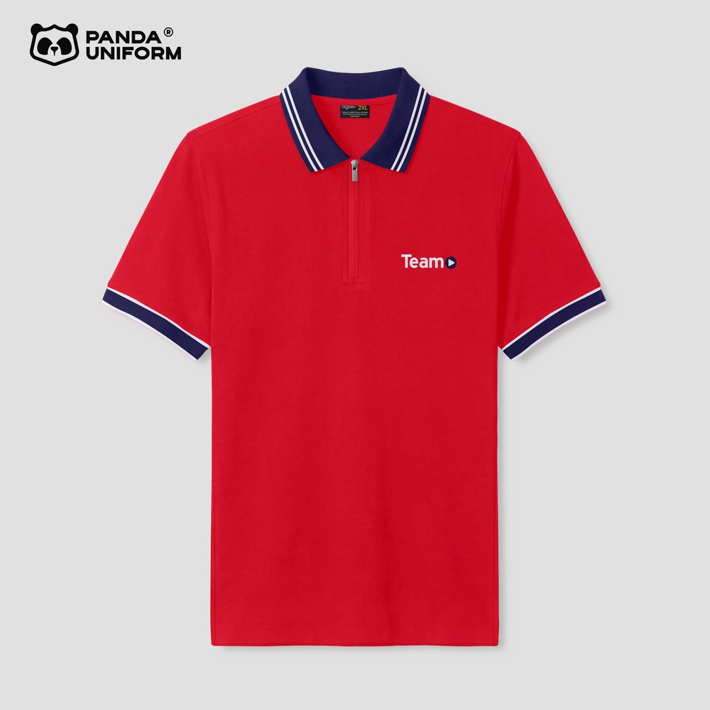 Áo Polo Đồng Phục Zip 01 Màu Đỏ