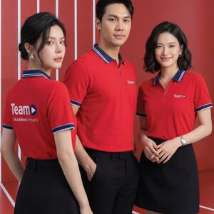 Áo Polo Đồng Phục Zip 01 Màu Đỏ