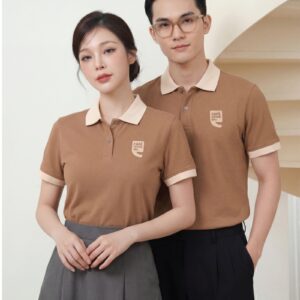 Mẫu áo polo màu nâu đồng phục công ty